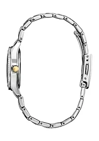 Women's Crystal Two Tone Stainless Steel Bracelet Watch 
