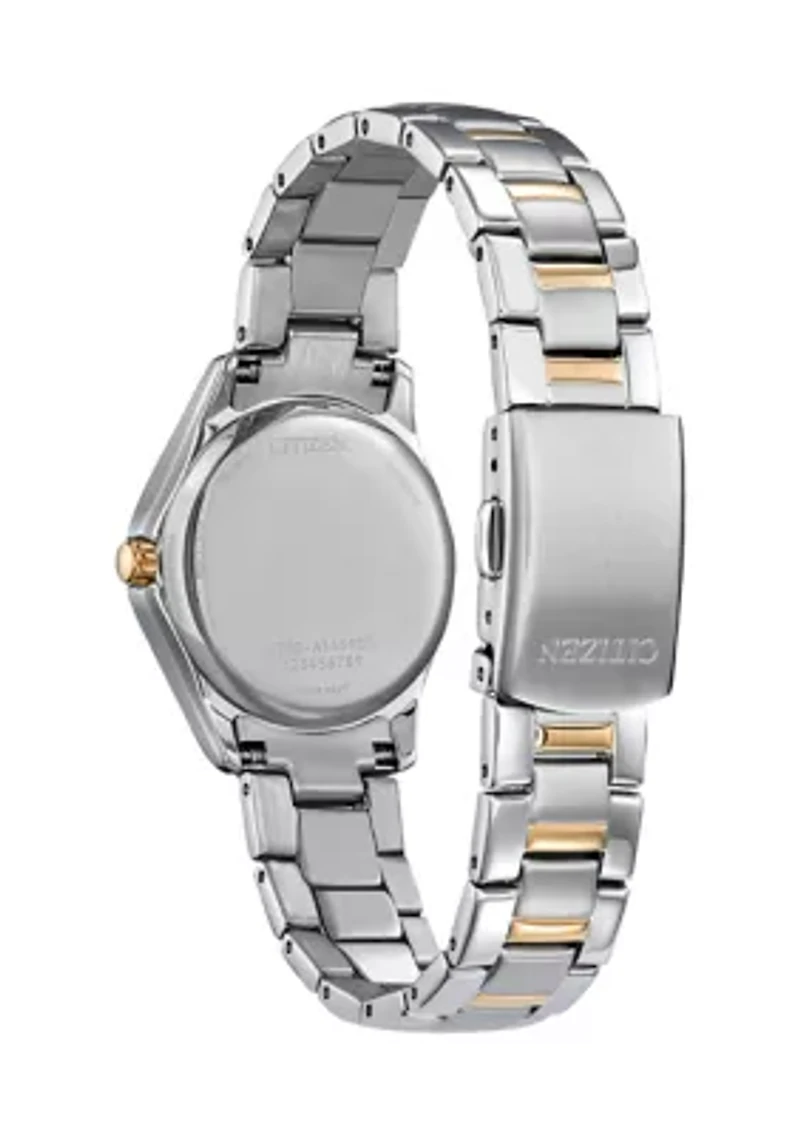 Women's Crystal Two Tone Stainless Steel Bracelet Watch 