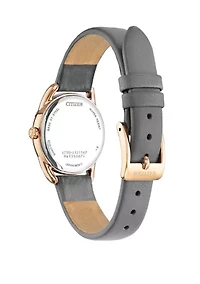Eco Drive Gray Leather Strap Watch