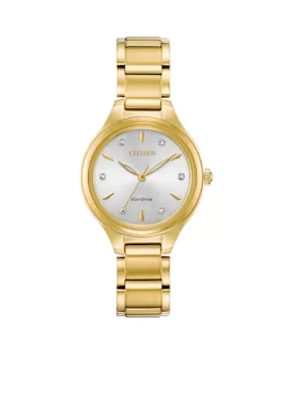 Gold-Tone Stainless Steel Eco-Drive Corso Bracelet Watch