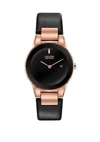 Axiom Ladies Black Leather Strap Watch