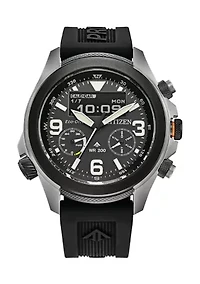 Citizens Mens Promaster Eco Combination Black Polyurethane Strap Watch