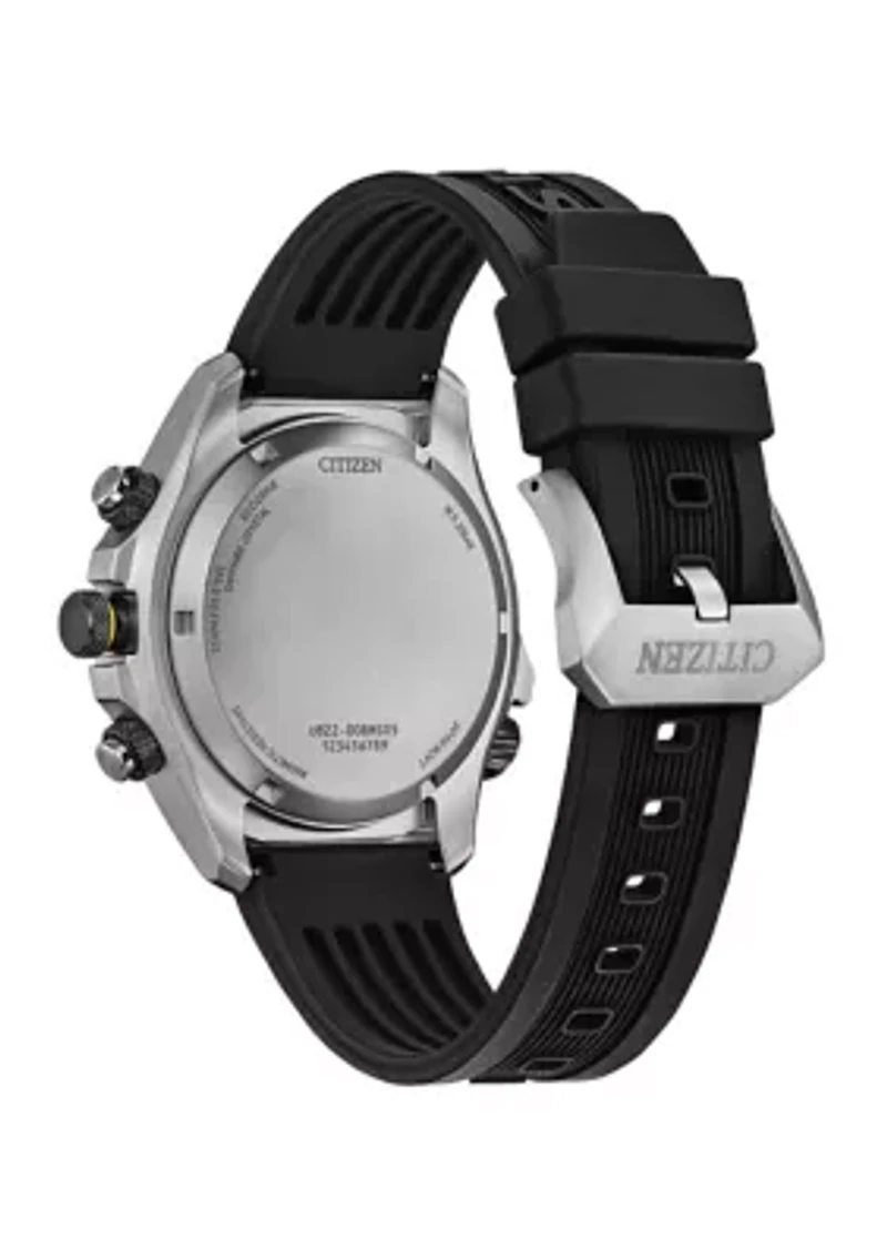 Citizens Mens Promaster Eco Combination Black Polyurethane Strap Watch