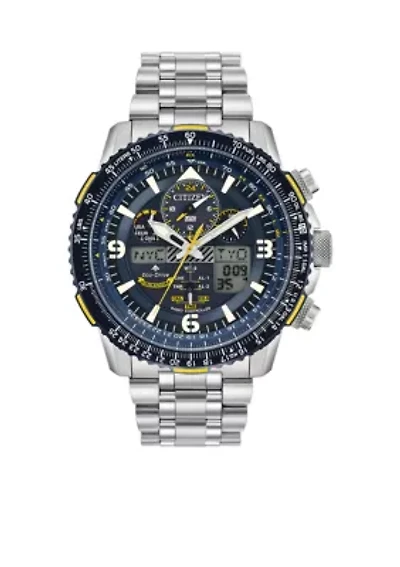 	 Men's Stainless Steel Eco-Drive Analog-Digital Promaster Blue Angels Skyhawk A-T Bracelet Watch