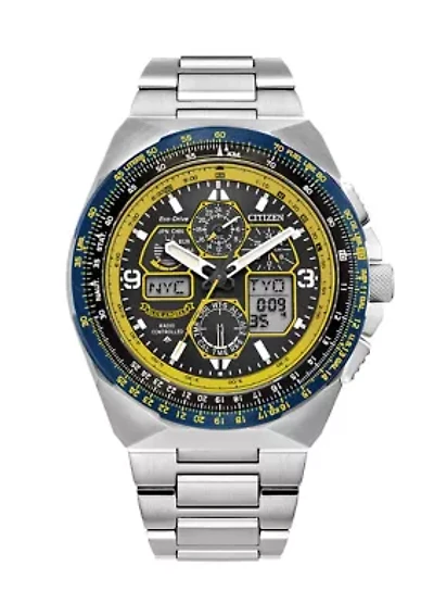 Men's Promaster Eco Skyhawk Silver Tone Stainless Steel Bracelet Watch 