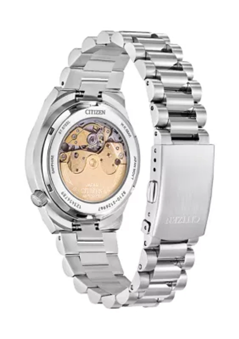 Unisex Sport Luxury Tsuyosa Automatic Silver-Tone Bracelet Watch, 37mm
