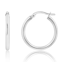 14k Gold 1 inch Round Hoop Earrings (25MM)