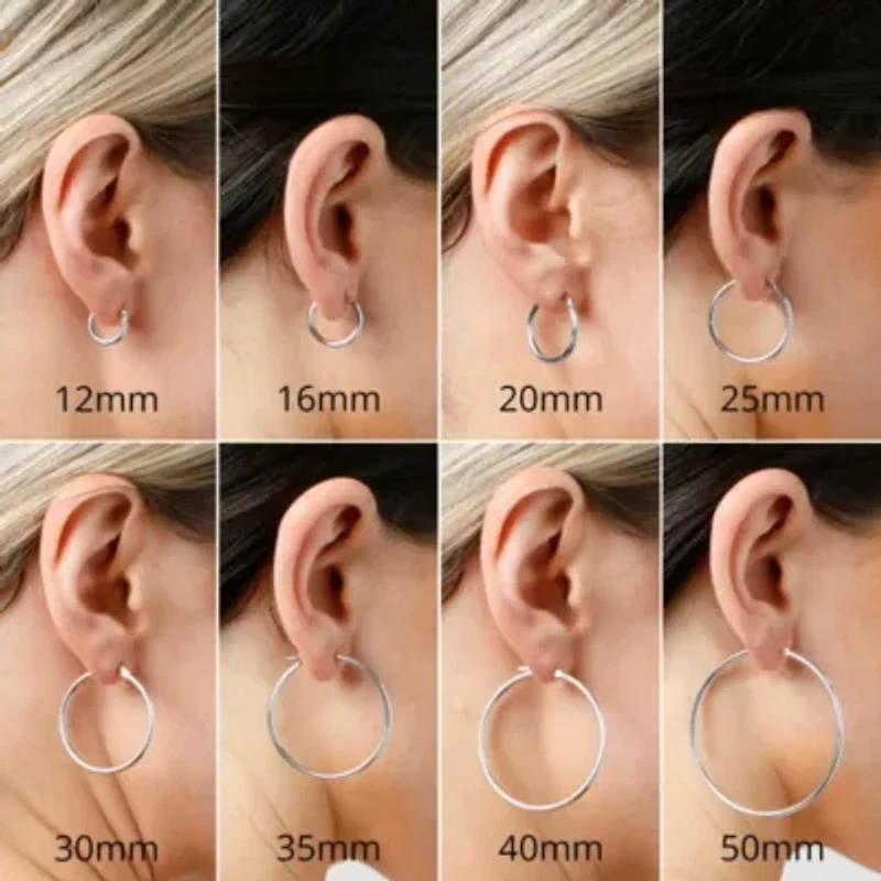 14k Gold 1 inch Round Hoop Earrings (25MM)