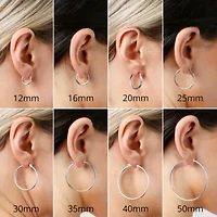 14k Gold 1 inch Round Hoop Earrings (25MM)