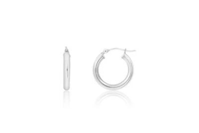 14k Gold Click-Top 3MM Thick Tube Hoop Earrings (30MM)