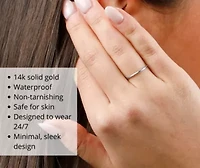 Solid 14k Gold Wedding Band Ring White Gold, Yellow 1mm Thin Stacking 6 to 8