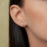 14k Yellow Gold Princess Stud Earrings with Genuine Swarovski Zirconia (5MM)