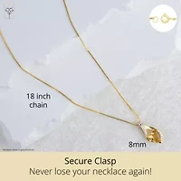 14K Yellow Gold Plated 8MM Cushion Cut Peridot Pendant Necklace with Diamond Accents
