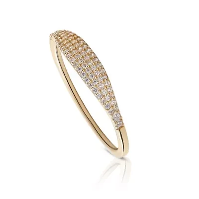 Lab Created 14k Gold Pavé Grwon Diamond Thin Dôme Ring