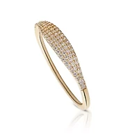 Lab Created 14k Gold Pavé Grwon Diamond Thin Dôme Ring