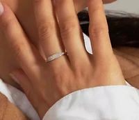 Lab Created 14k Gold Pavé Grwon Diamond Thin Dôme Ring