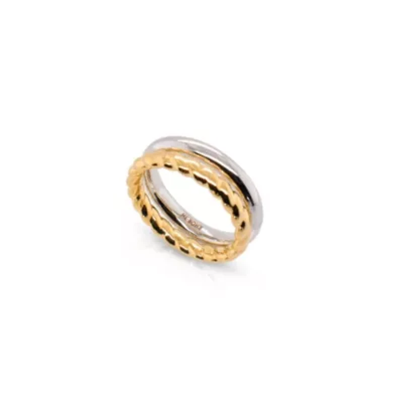 14k Gold Resin Filled Electroform Two Tone Set Rings