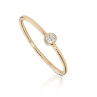 Lab Created 14k Gold Solo 2.5mm Grown Diamond Bezel Ring