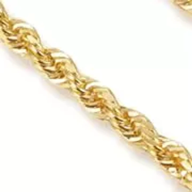 MAX + STONE Real 14k Gold Rope Chain for Women Men | 20 Inch Hypoallergenic Diamond Cut Yellow Hollow Anti-Tarnishing Chains Necklace