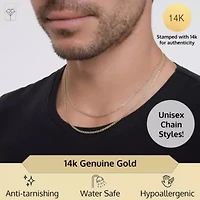 MAX + STONE Real 14k Gold Two Tone Mariner Chain Necklace for Women Men | 18 Inch Hypoallergenic Yellow Hollow Anti-Tarnishing Link Chains