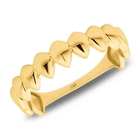 MAX + STONE Solid 14k Gold Pebble Ring | Real Womens Band Rings Comfortable & Hypoallergenic Stackable Sizes 7