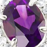 MAX + STONE Solid 10K White Gold Purple Amethyst Rings For Women | Oval Cut February Birthstone Ring Anti Tarnish 10kt Genuine Statement Cocktail Gemstone 8