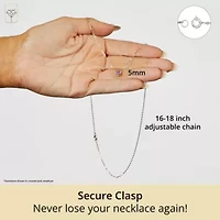 MAX + STONE Solid 14k White Gold Pink Amethyst Bezel Set Heart Pendant Necklace for Women with Spring Ring Clasp 5mm February Birthstone