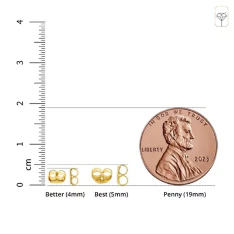 Solid 14K Gold Earring Backs Replacements | Genuine White Butterfly Backings Secure Push Back Real Earrings for Studs by MAX + STONE