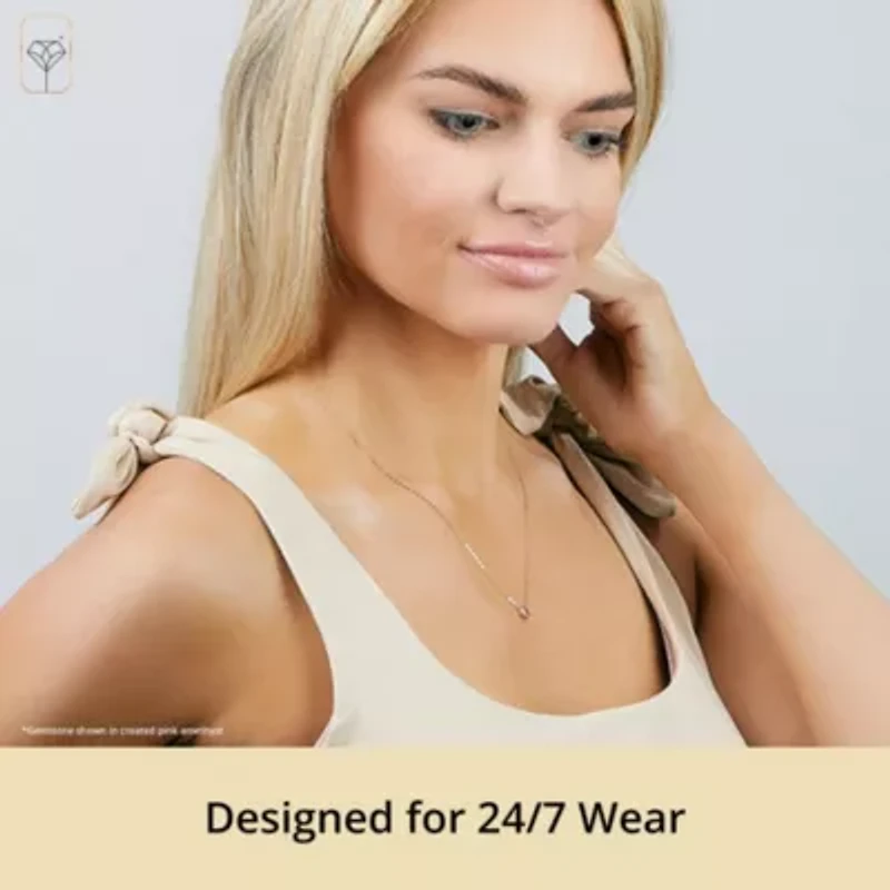 MAX + STONE Solid 14k Yellow Gold Created Blue Sapphire Bezel Set Heart Pendant Necklace for Women with Spring Ring Clasp 5mm September Birthstone