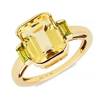 MAX + STONE 14k Gold Citrine and Peridot Ring | Gemstone Rings for Women Hypoallergenic Statement Cocktail 6