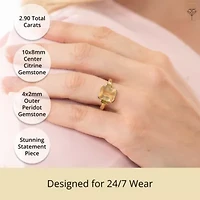 MAX + STONE 14k Gold Citrine and Peridot Ring | Gemstone Rings for Women Hypoallergenic Statement Cocktail 6