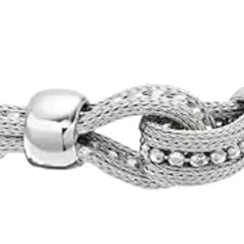 MAX + STONE 925 Sterling Silver Bracelets for Women | 7.5 Inch Pure Silver Mesh Bracelet | Hypoallergenic Anti Tarnishing Solid Silver Bracelets