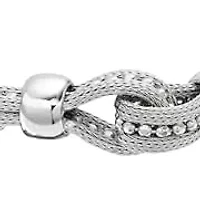 MAX + STONE 925 Sterling Silver Bracelets for Women | 7.5 Inch Pure Silver Mesh Bracelet | Hypoallergenic Anti Tarnishing Solid Silver Bracelets