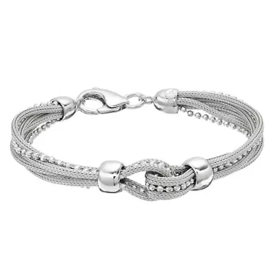 MAX + STONE 925 Sterling Silver Bracelets for Women | 7.5 Inch Pure Silver Mesh Bracelet | Hypoallergenic Anti Tarnishing Solid Silver Bracelets