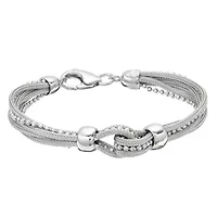 MAX + STONE 925 Sterling Silver Bracelets for Women | 7.5 Inch Pure Silver Mesh Bracelet | Hypoallergenic Anti Tarnishing Solid Silver Bracelets