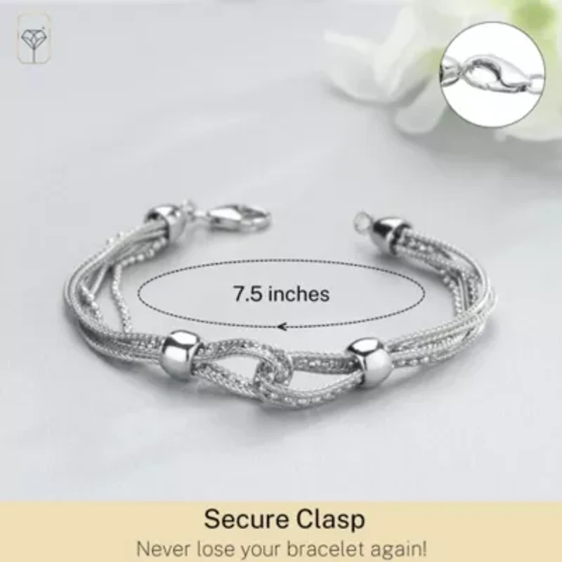 MAX + STONE 925 Sterling Silver Bracelets for Women | 7.5 Inch Pure Silver Mesh Bracelet | Hypoallergenic Anti Tarnishing Solid Silver Bracelets