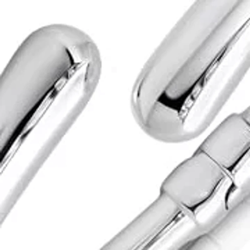 MAX + STONE 925 Sterling Silver Bracelet for Women | 7 Inch Bypass Open Bangle Bracelets with Hinged Clasp | Anti-tarnishing Sterling Silver Bangle Bracelet | Silver Bangles for Women