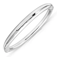 MAX + STONE 925 Sterling Silver Bracelet for Women | 7 Inch Classic Polished Bangle Bracelets with Hinged Clasp | Anti-tarnishing Sterling Silver Bangle Bracelet | Silver Bangles for Women