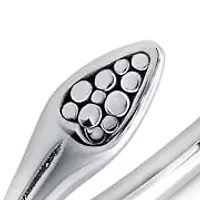 MAX + STONE 925 Sterling Silver Bracelet for Women | 7 Inch Beaded Point Open Bangle Bracelets with Hinged Clasp | Anti-tarnishing Sterling Silver Bangle Bracelet | Silver Bangles for Women