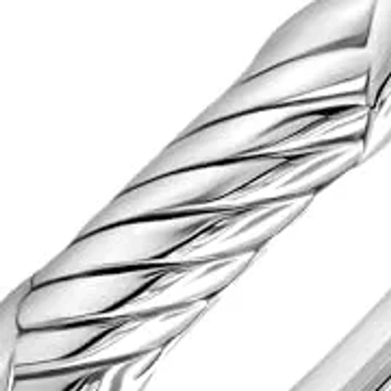 MAX + STONE 925 Sterling Silver Bracelet for Women | 7 Inch Braided Rope Bangle Bracelets with Hinged Clasp | Anti-tarnishing Sterling Silver Bangle Bracelet | Silver Bangles for Women
