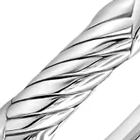 MAX + STONE 925 Sterling Silver Bracelet for Women | 7 Inch Braided Rope Bangle Bracelets with Hinged Clasp | Anti-tarnishing Sterling Silver Bangle Bracelet | Silver Bangles for Women