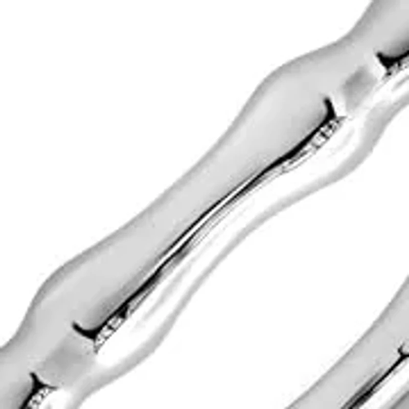 MAX + STONE 925 Sterling Silver Bracelet for Women | 7 Inch Bamboo Bangle Bracelets with Hinged Clasp | Anti-tarnishing Sterling Silver Bangle Bracelet | Silver Bangles for Women