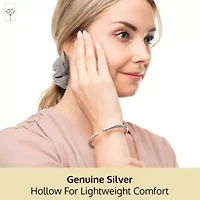 MAX + STONE 925 Sterling Silver Bracelet for Women | 7 Inch Open Textured Bangle Bracelets with Hinged Clasp | Anti-tarnishing Sterling Silver Bangle Bracelet | Silver Bangles for Women