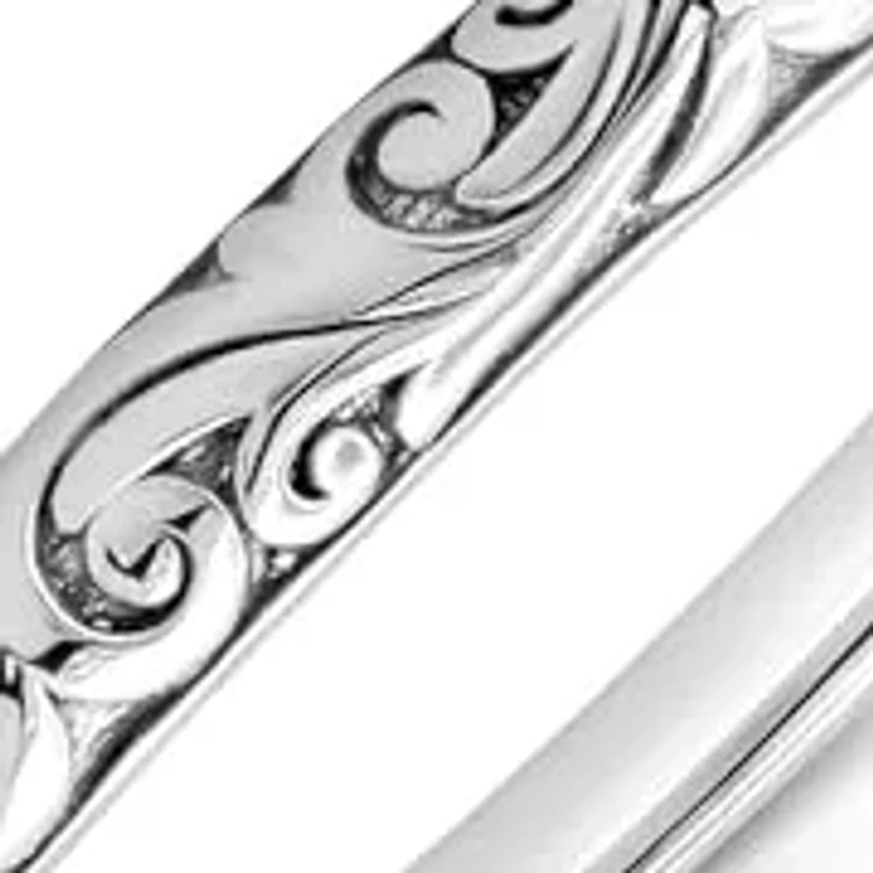 MAX + STONE 925 Sterling Silver Bracelet for Women | 7 Inch Filigree Bangle Bracelets with Hinged Clasp | Anti-tarnishing Sterling Silver Bangle Bracelet | Silver Bangles for Women