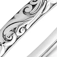 MAX + STONE 925 Sterling Silver Bracelet for Women | 7 Inch Filigree Bangle Bracelets with Hinged Clasp | Anti-tarnishing Sterling Silver Bangle Bracelet | Silver Bangles for Women