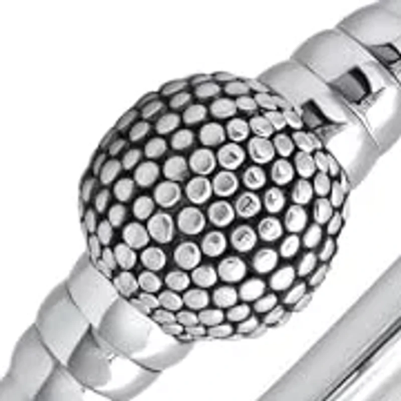 MAX + STONE 925 Sterling Silver Bracelet for Women | 7 Inch Beaded Ball Bracelets with Hinged Clasp | Anti-tarnishing Sterling Silver Bangle Bracelet | Silver Bangles for Women