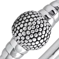 MAX + STONE 925 Sterling Silver Bracelet for Women | 7 Inch Beaded Ball Bracelets with Hinged Clasp | Anti-tarnishing Sterling Silver Bangle Bracelet | Silver Bangles for Women