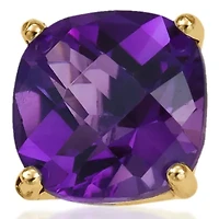 14k Yellow Gold 6mm Amethyst Stud Earrings