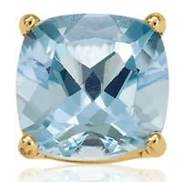 14k Yellow Gold 6mm Aquamarine Stud Earrings