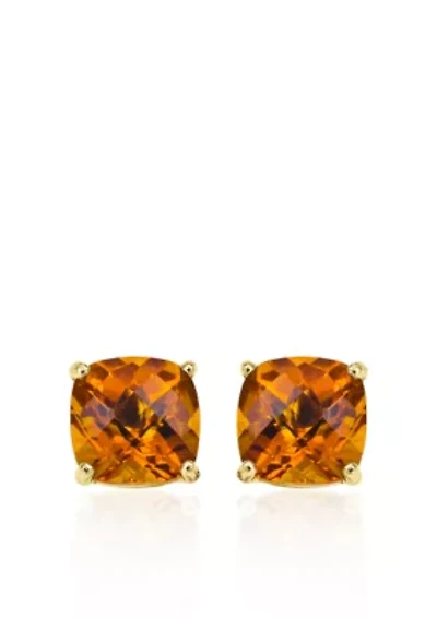 14k Yellow Gold 6mm Citrine Stud Earrings